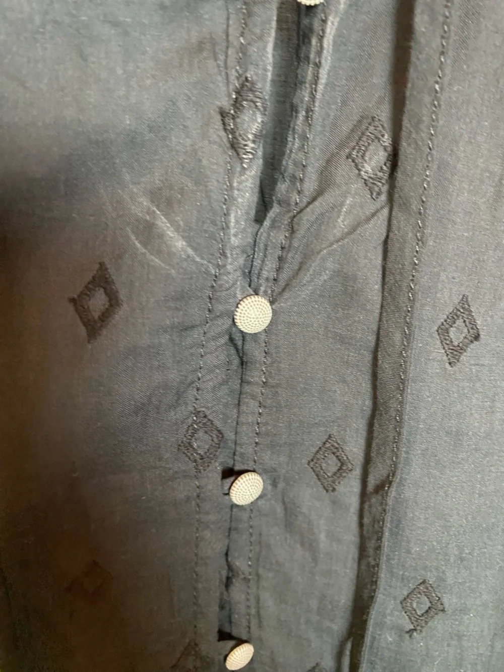 Anthropologie Pilcro Black Tunic Blouse Size M Oversized Tiered Peasant Boho - Picture 15 of 15